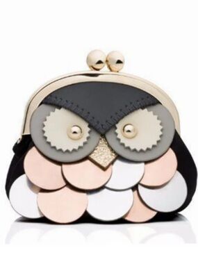 KATE SPADE NEW YORK Blaze A Trail Owl Coin Purse Sequin Embellishments RARE!!